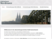 Tablet Screenshot of bed-and-breakfast-koeln.de